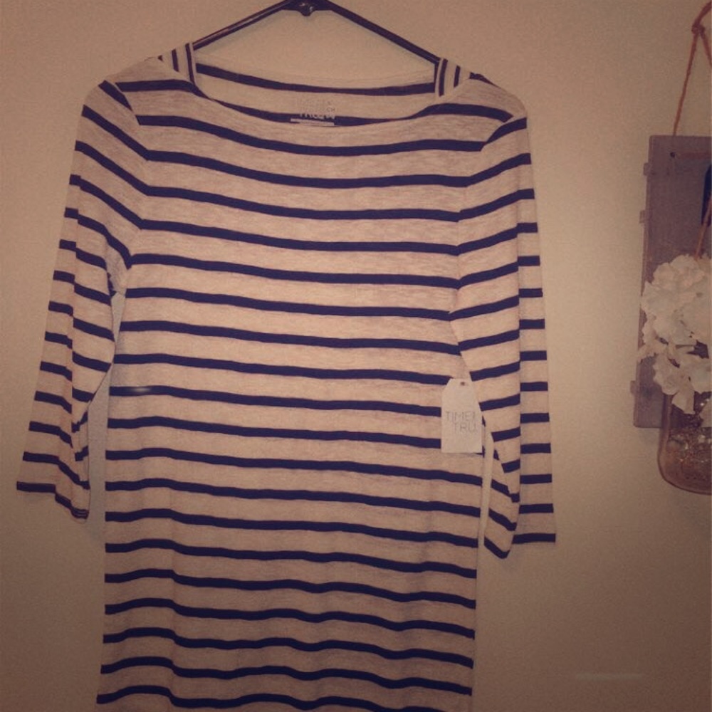 Black and white striped dress